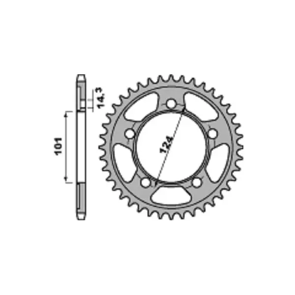Couronne PBR Racing aluminium Ultra-Light anodisé dur 4686 - 520