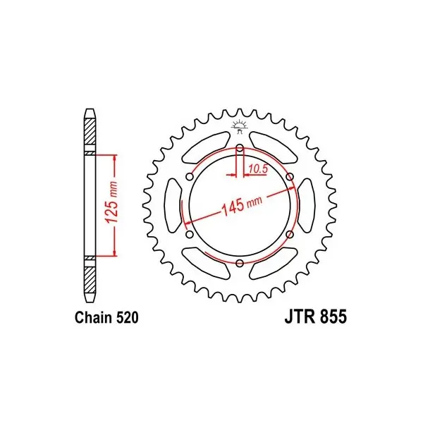 Couronne JT SPROCKETS acier standard 855 - 520