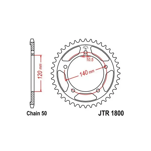 Couronne JT SPROCKETS acier standard 1800 - 530