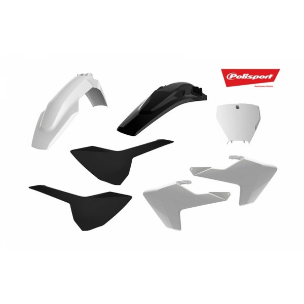 Kit plastiques POLISPORT blanc/noir 