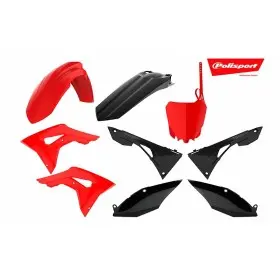 Kit plastiques POLISPORT rouge/noir 