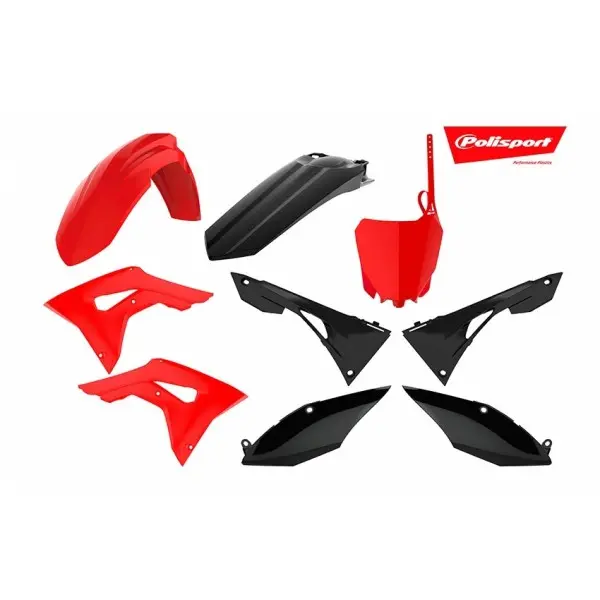 Kit plastiques POLISPORT rouge/noir 