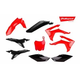 Kit plastiques POLISPORT rouge/noir 