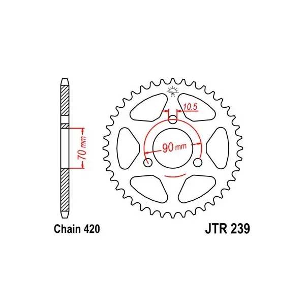Couronne JT SPROCKETS acier standard 239 - 420