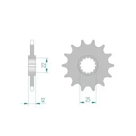 Pignon AFAM 12 dents 