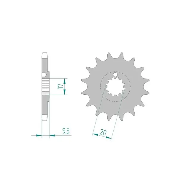 Pignon AFAM acier anti-boue 94202 - 428
