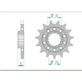 Pignon AFAM 15 dents 
