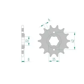 Pignon AFAM 16 dents 