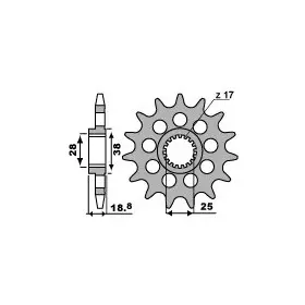 Pignon PBR acier standard 2098 - 520