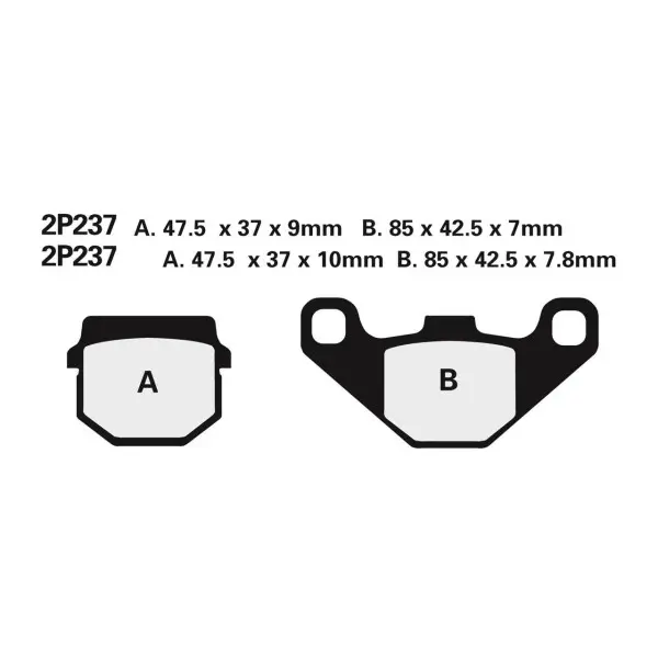 Plaquettes de frein NISSIN route semi-métallique - 2P-237NS