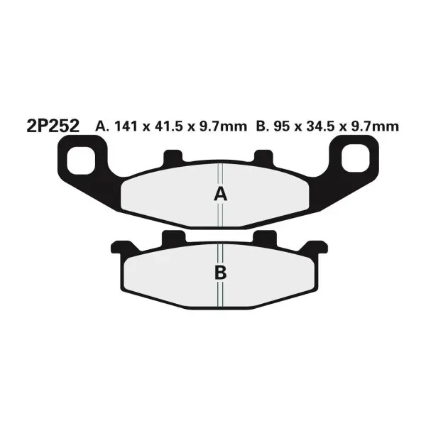 Plaquettes de frein NISSIN route /Off-Road métal fritté - 2P-252ST