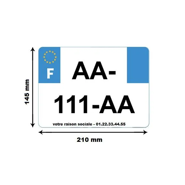 Plaques françaises PPI 210x145 SIV département 04 PVC + fonds blancs - 10 pièces