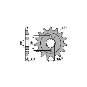 Pignon PBR acier standard 2067 - 520