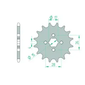 Pignon AFAM 16 dents 