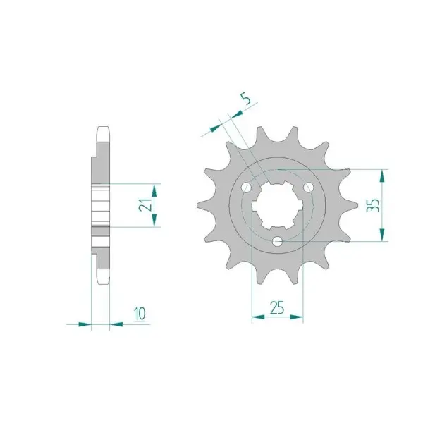 Pignon AFAM acier standard 22602 - 525
