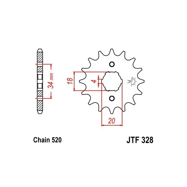 Pignon JT SPROCKETS acier standard 328 - 520