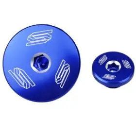 Bouchons carter moteur latéraux SCAR bleu Yamaha