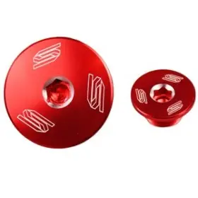 Bouchons carter moteur latéraux SCAR rouge Kawasaki