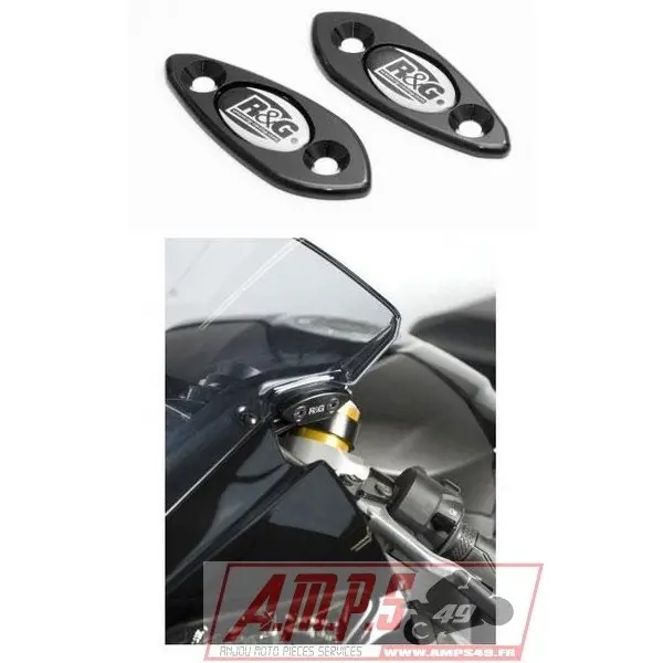 Cache-orifices rétroviseur R&G RACING - noir Yamaha YZF-R6