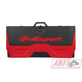 Tapis récupérateur pliable POLISPORT Bike Mat bicolore rouge/noir