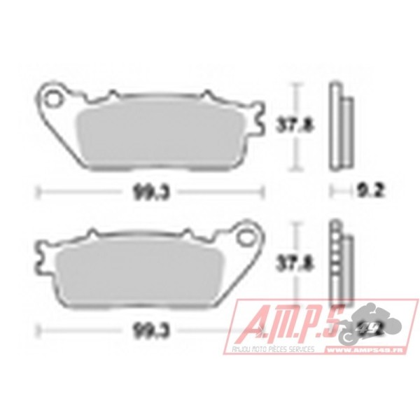 Plaquettes de freins Arrière AP RACING - CB R Abs - 1000 - HONDA  2009-2009  