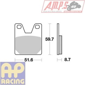 Plaquettes de freins Arrière AP RACING - YZF-R1 - 1000 - YAMAHA 2000-2000