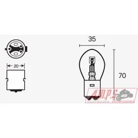 Boite de 10 ampoules V PARTS S1 12V25/25w