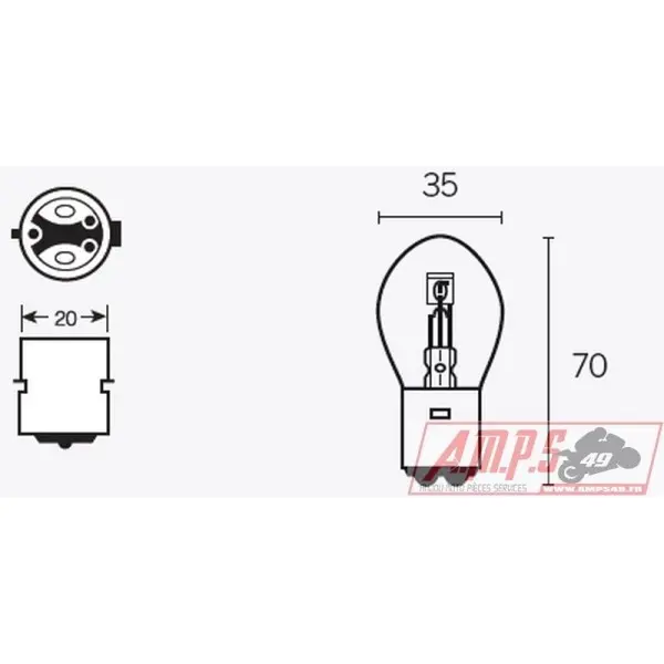 Ampoule TECNIUM B35 12V 35/35W - x10