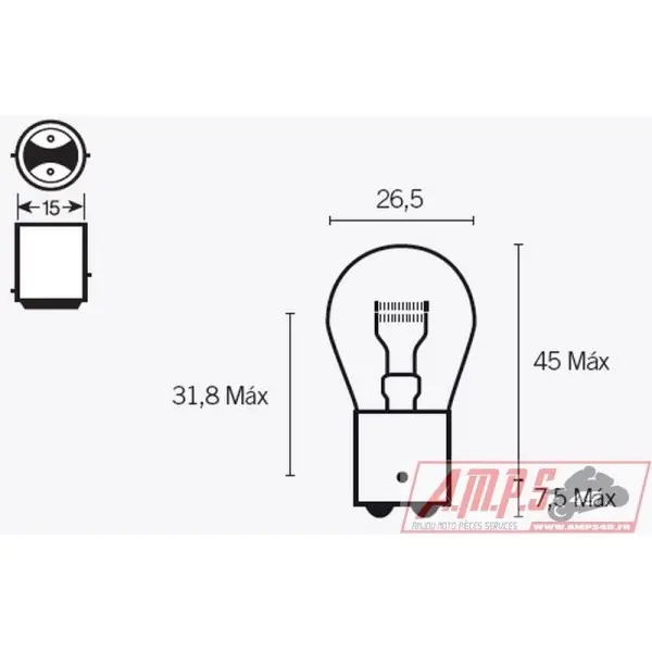 Ampoule TECNIUM S25 12V 21/5W - x10