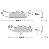 Plaquettes de freins Avant AP RACING - KL Super Sherpa - 250 - KAWASAKI  2004-2008  