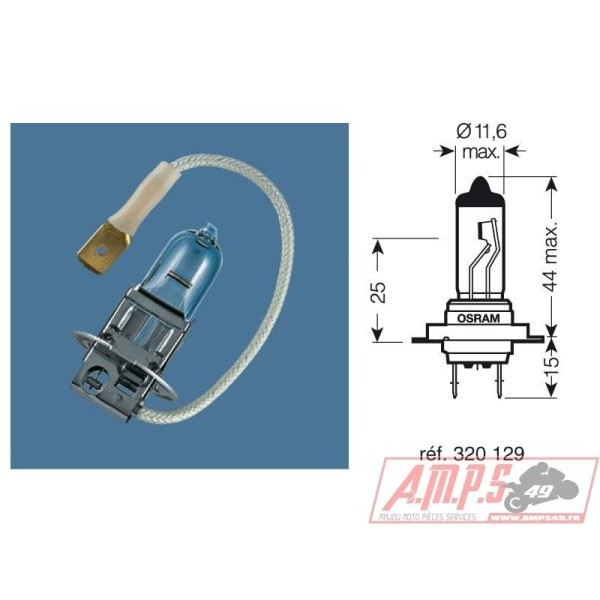 BOITE 10 AMPOULES 12V-55W / PROJECTEURS CULOT PX26D