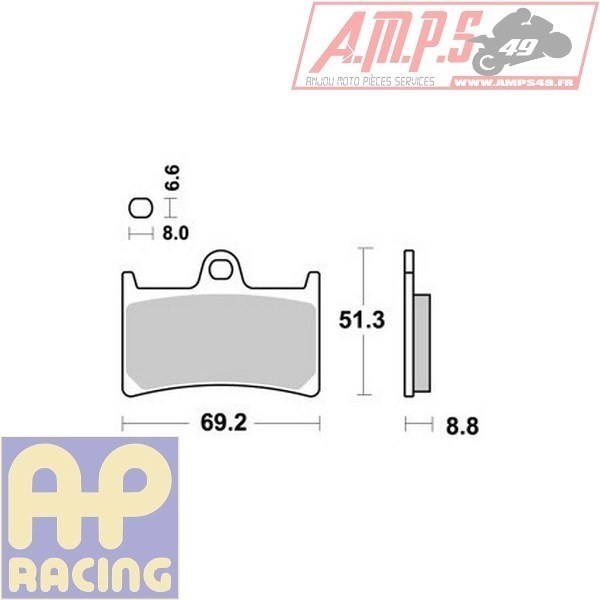 Plaquettes de freins Avant AP RACING - YZF R Thunder Ace - 1000 - YAMAHA  1997-1997  