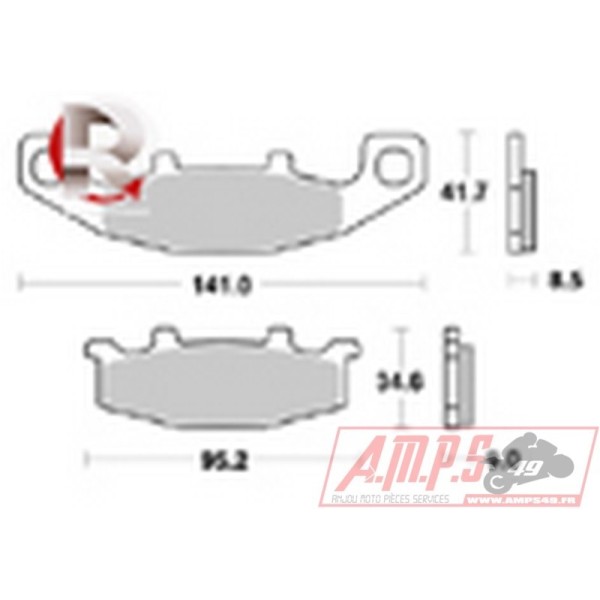 Plaquettes de freins Arrière AP RACING - ZX Ninja (GPX) - 600 - KAWASAKI  1988-1992  