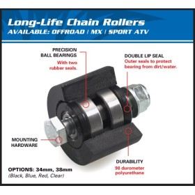 ROULETTES DE CHAINE SUPERIEURE/INFERIEURE ALL BALLS NOIRE POUR HONDA