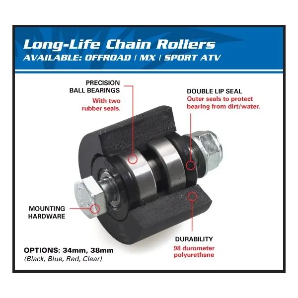 Roulette de chaine supérieur/inférieur ALL BALLS noir Kawasaki KX65/85/100