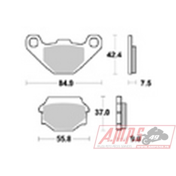 Plaquettes de freins Arrière AP RACING - ZZR - 250 - KAWASAKI 1992-1993 