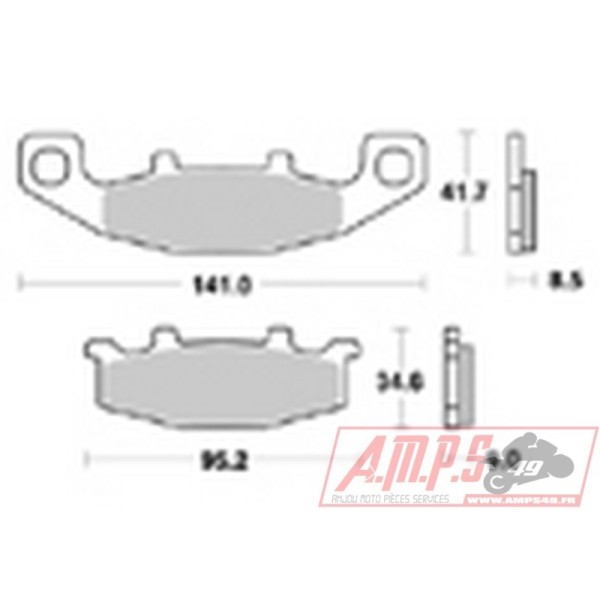 Plaquettes de freins Arrière AP RACING - ZX Ninja (GPX) - 600 - KAWASAKI  1988-1992  