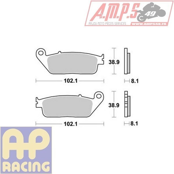 Plaquettes de freins Avant AP RACING - CB Two Fifty - 250 - HONDA  1994-1995  