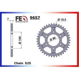 Couronne Arrière de transmission en Acier - Z G Abs - 1000 - KAWASAKI 2014-2016