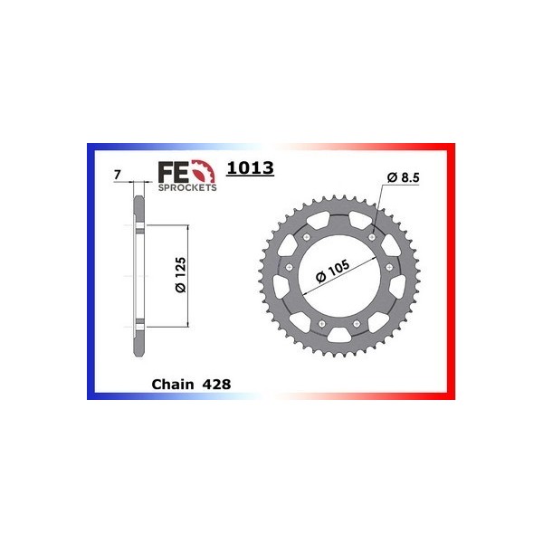 Couronne Arrière de transmission en Acier - Senda SM - 125 - DERBI  2003-2003  