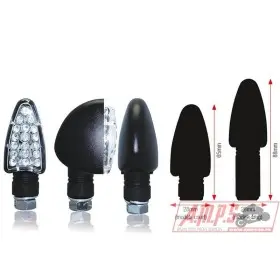 Clignotants BIHR Triangle LED court noir universel