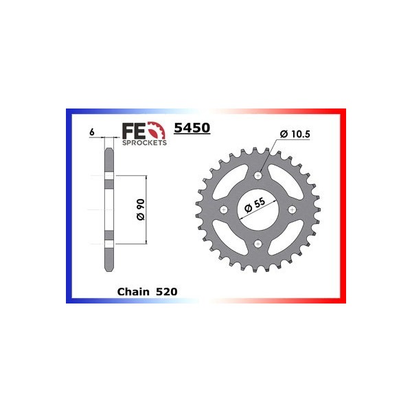 Couronne Arrière de transmission en Acier - CMX Rebel - 250 - HONDA  1996-1996  