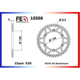 Couronne Arrière de transmission en Aluminium - KDX - 175 - KAWASAKI 1982-1982