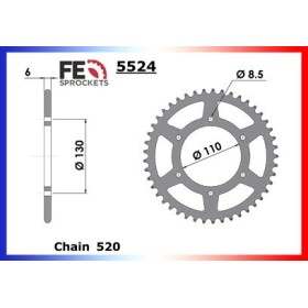 Couronne Arrière de transmission en Acier - XL K3,K4 - 250 - HONDA 1976-1977