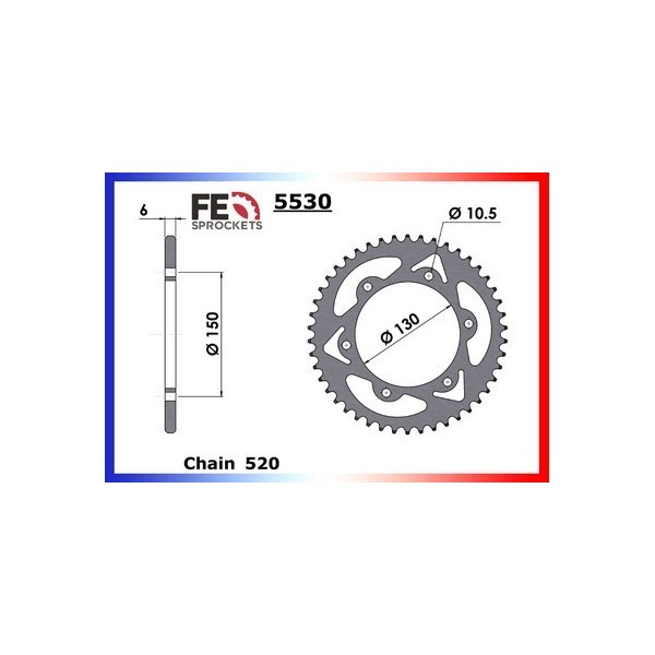 Couronne Arrière de transmission en Acier - FX Vigor - 650 - HONDA  1999-2000  