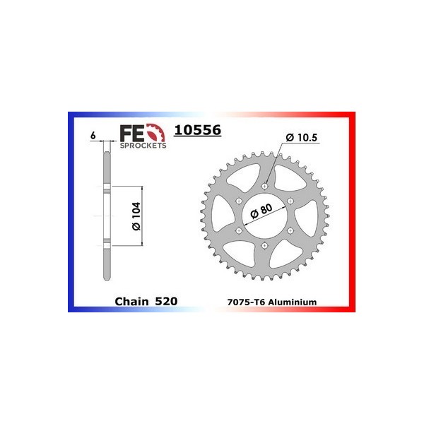 Couronne Arrière de transmission en Aluminium - ER6N F Abs - 650 - KAWASAKI  2015-2015  