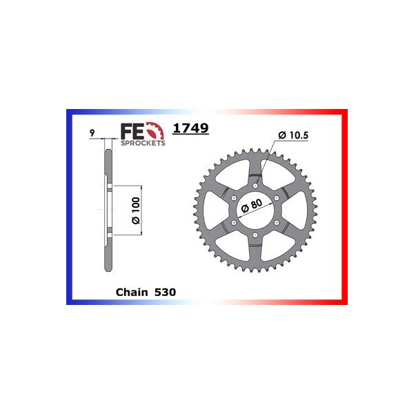 Couronne Arrière de transmission en Acier - YB9 SR - 600 - BIMOTA  1995-1995  