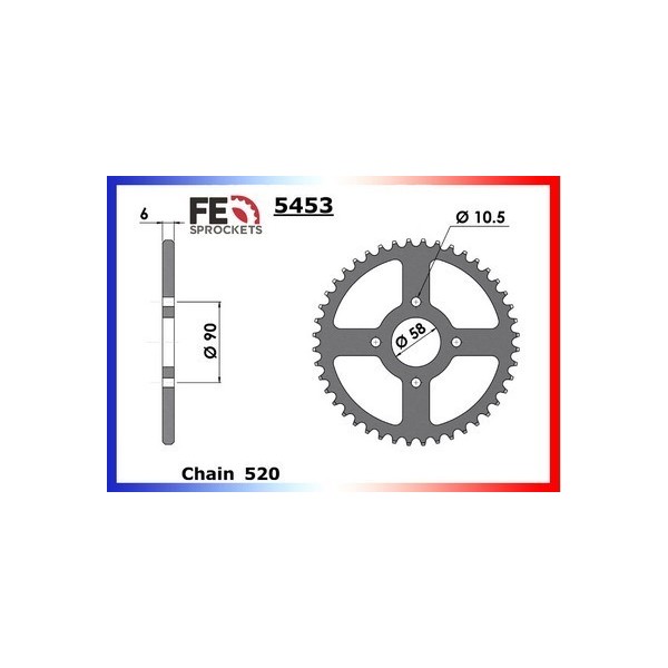 Couronne Arrière de transmission en Acier - VT C2 Shadow - 125 - HONDA  2001-2002  