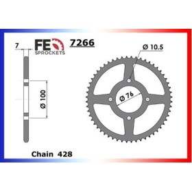 Couronne Arrière de transmission en Acier - VL Intruder LC - 125 - SUZUKI 2005-2008