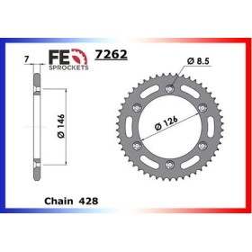 Couronne Arrière de transmission en Acier - TSR - 125 - SUZUKI 1996-1996
